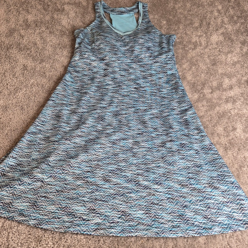 MPG Mondetta Performance‎ Gear Blue Zigzag Activewear Dress Racerback Womens M